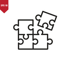 Puzzle icon vector flat style best seller