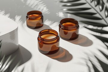 Beauty Face Arctic raspberry seed oil Aloe Vera. Natural organic Skincare products: Primer cosmetic lotion, moisture Revitalize gel, Foot care serum and unbranded blank cream tube Honeyed jar pot