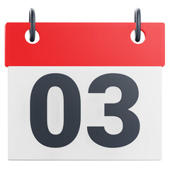 3d 3rd Three day of month calendar illustration