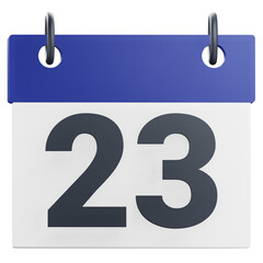 3d 23rd twenty-three Day of month calendar illustration