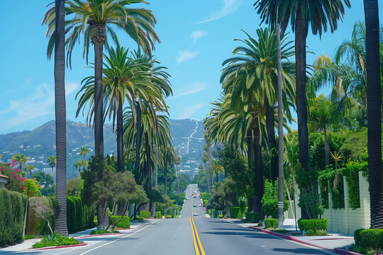 Palm Trees in Beverly Hills, California 