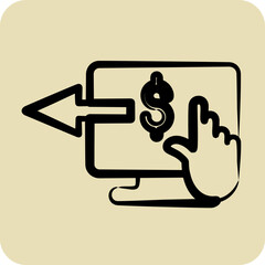 Icon Online Banking. suitable for education symbol. hand drawn style. simple design editable