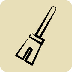 Icon Broom. suitable for Halloween symbol. hand drawn style. simple design editable. design template