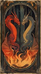 twin dragon in frame
