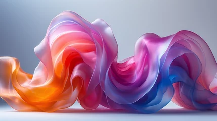  波のような曲線のカラフルな彫刻作品 © satoyama