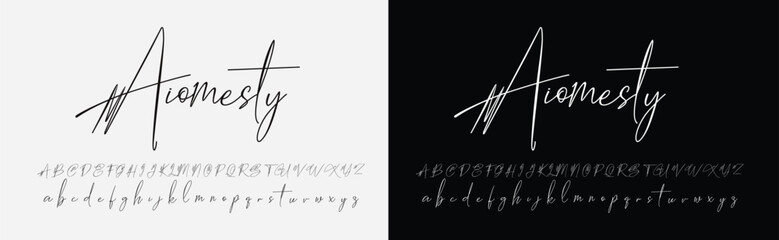 Hand drawn calligraphic vector font. Distress grunge texture. Modern script calligraphy type. ABC typography latin alphabet.