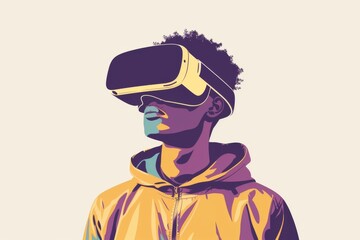 Fototapeta premium VR Infallible Mixed Reality Headset. Virtual Reality Goggles for Picture. Augmented reality 3D Glasses Mediation. 3D Future Technology Observation Gadget and Simulation Wearable Equipment
