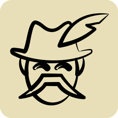 Icon Bavarian. suitable for education symbol. hand drawn style. simple design editable. design template