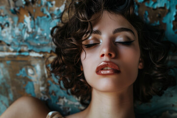 Vintage portrait of fashionable young woman with cinematic glamour © JuanM