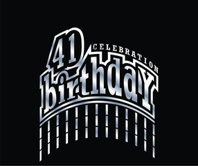 Obraz premium Happy Birthday Celebrating of 41 Years, Party Events Based. fireworks Mix colors Logo
