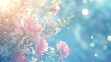 Whimsical Elegance: Rustic wedding flowers dance gracefully in dreamy bokeh.