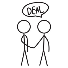 deal doodle icon transparent background