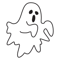 ghost doodle icon transparent background