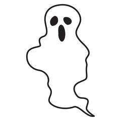 ghost doodle icon transparent background