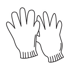 hand gloves doodle icon transparent background