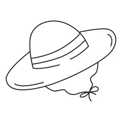 picnic hat doodle icon transparent background