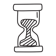 hourglass doodle icon transparent background