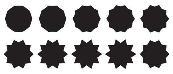 Sale sticker, price tag, quality mark , starburst, sunburst badges set . Design elements. Flat vector illustration isolated on white background in eps 10.