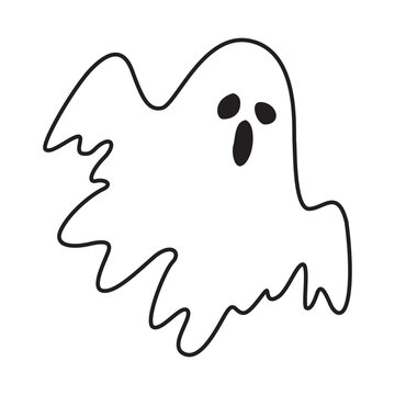 ghost doodle icon transparent background