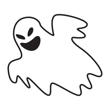 ghost doodle icon transparent background