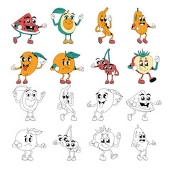 Fruit Retro Mascot