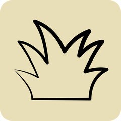 Icon Lawn. suitable for City Park symbol. hand drawn style. simple design editable. design template