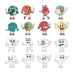 Sports Ball Retro Mascot