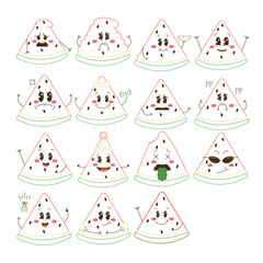 Line Watermelon Character