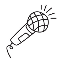microphone doodle icon transparent background