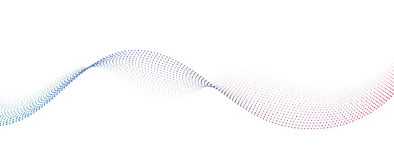 Flowing Dot Wave Pattern Halftone Curve Shape on Transparent Background