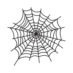 spider web doodle icon transparent background