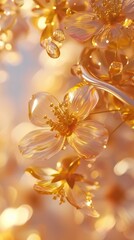 Golden Sakura: Bathed in sunlight, each petal exudes warmth and tranquility.