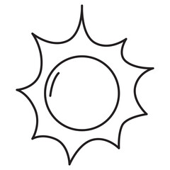 sun doodle icon transparent background