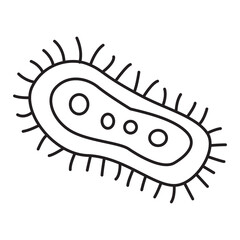 bacteria doodle icon transparent background