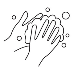 Wash hand with water doodle icon transparent background