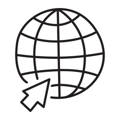 Website global doodle icon transparent background