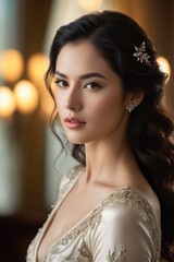 portrait of beautiful woman wearing a dress