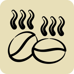 Icon Coffee Beans. suitable for Nuts symbol. hand drawn style. simple design editable