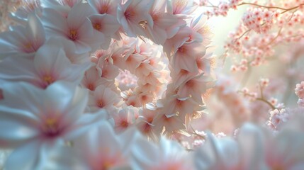 Sakura Spiral: Extreme macro captures the delicate spiral formations of Sakura's petals.