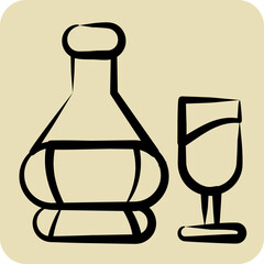 Icon Chianti. suitable for education symbol. hand drawn style. simple design editable. design template vector. simple illustration