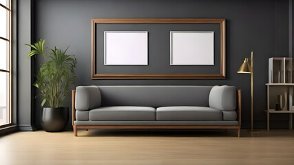 Lonely picture frame echoes silence in a stylish office, waiting for memories to fill the void.