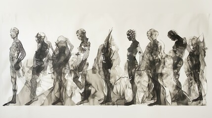 silhouettes of people standing together