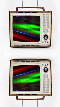 retro televisions in vertical format