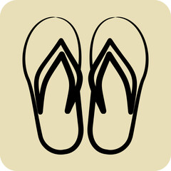 Icon Flip Flops. suitable for Summer symbol. hand drawn style. simple design editable. design template vector. simple illustration