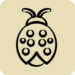 Icon Ladybug. suitable for Garden symbol. hand drawn style. simple design editable. design template vector. simple illustration