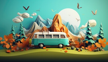Travel abstract background with transport