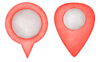 cartoon round pin,pin,position,check in,location,watercolor,Logo,Icon