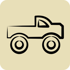 Icon Monster Car. suitable for Automotive symbol. hand drawn style. simple design editable