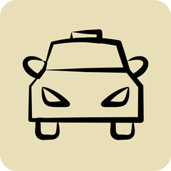 Obraz premium Icon Taxi. suitable for Automotive symbol. hand drawn style. simple design editable