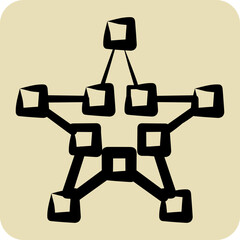 Icon Draw Star. related to Graphic Design Tools symbol. hand drawn style